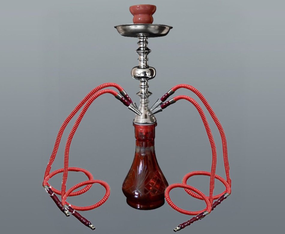 Hookah piros vízipipa 4 csöves 46 cm
